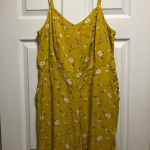 Old Navy Yellow Floral Jumpsuit